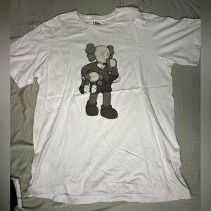 KAWS White T-Shirt with Graphic Design L
